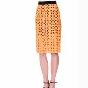 MSGM Geometric Macramé Midi Pencil Skirt